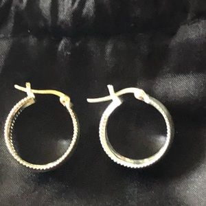 Silver tone hoop earrings